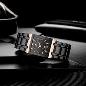 Gold square watch