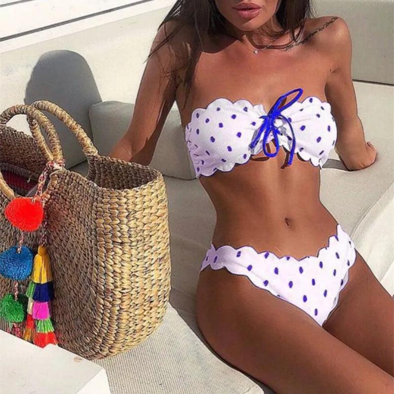 Cathy | Strapless Polkadot Bikini