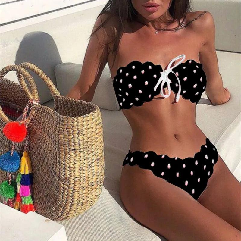 Cathy | Strapless Polkadot Bikini