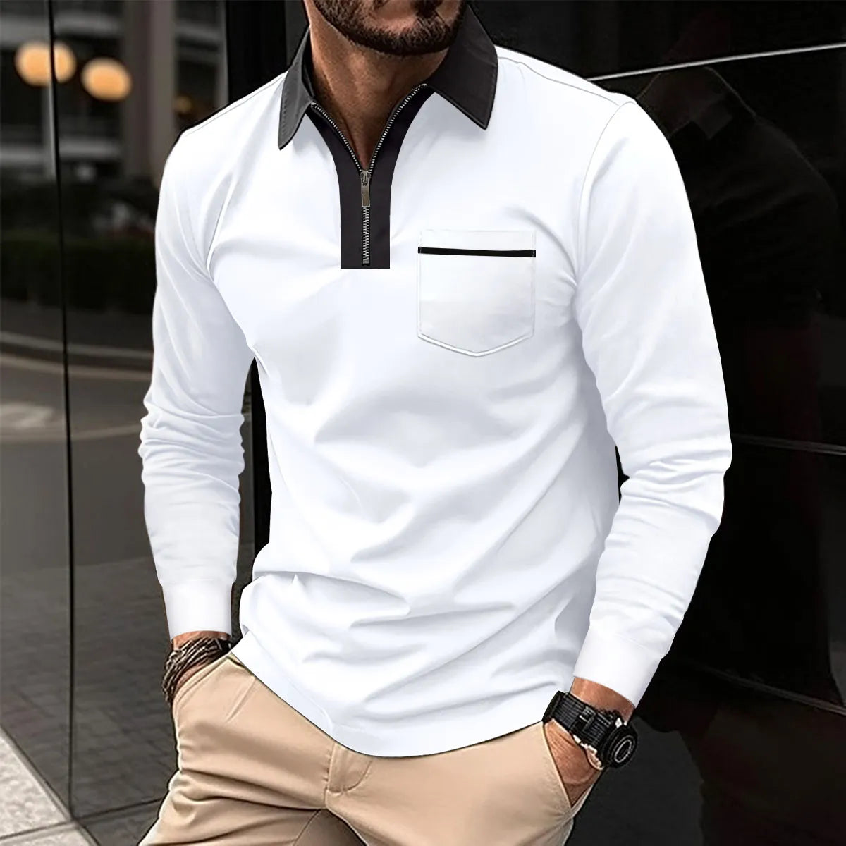Archis | Long-sleeve Shirt with Contrast Collar