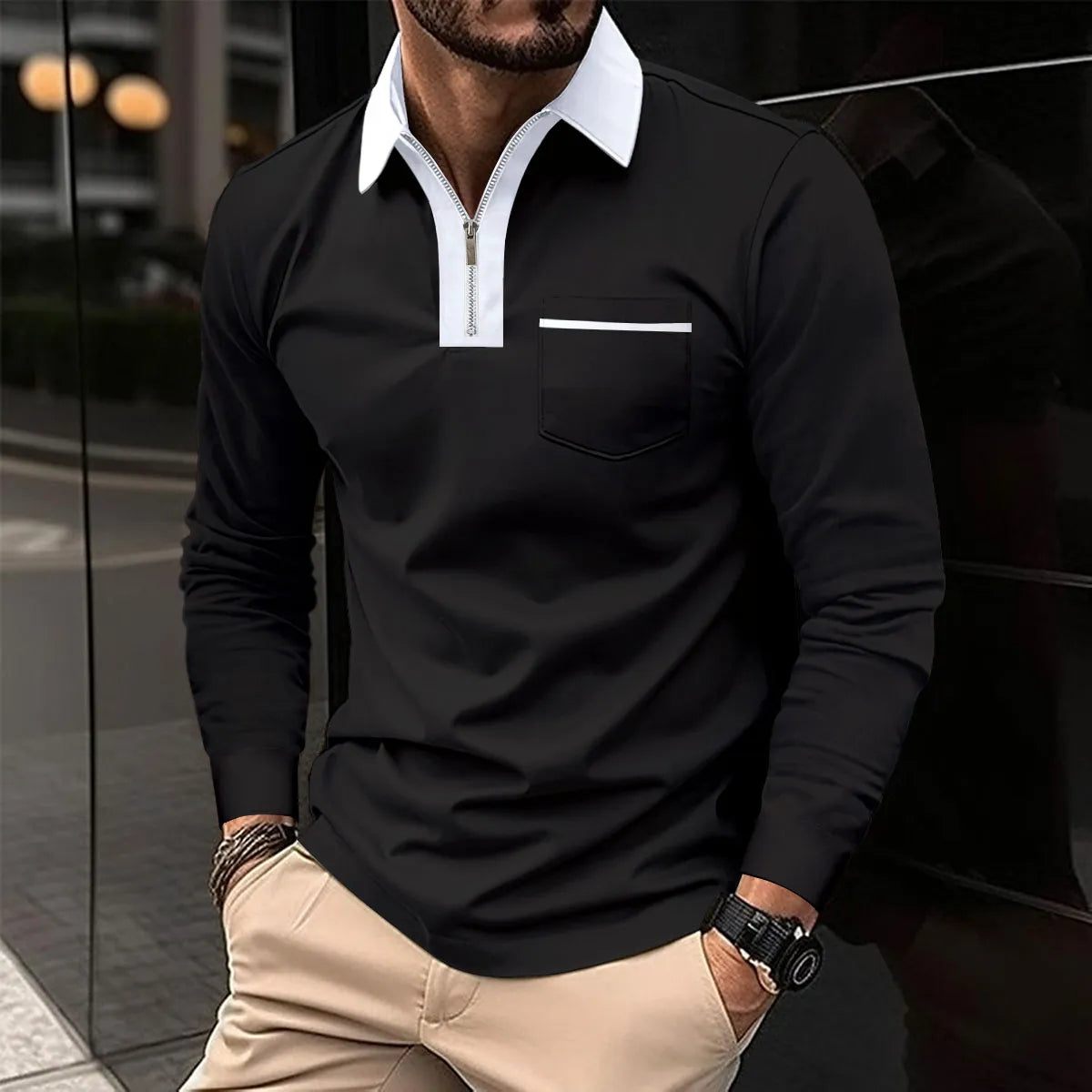 Archis | Long-sleeve Shirt with Contrast Collar