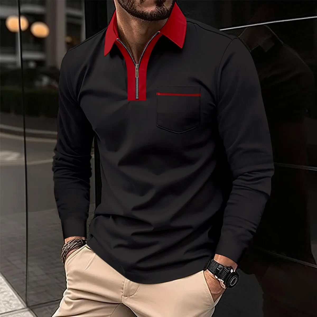 Archis | Long-sleeve Shirt with Contrast Collar