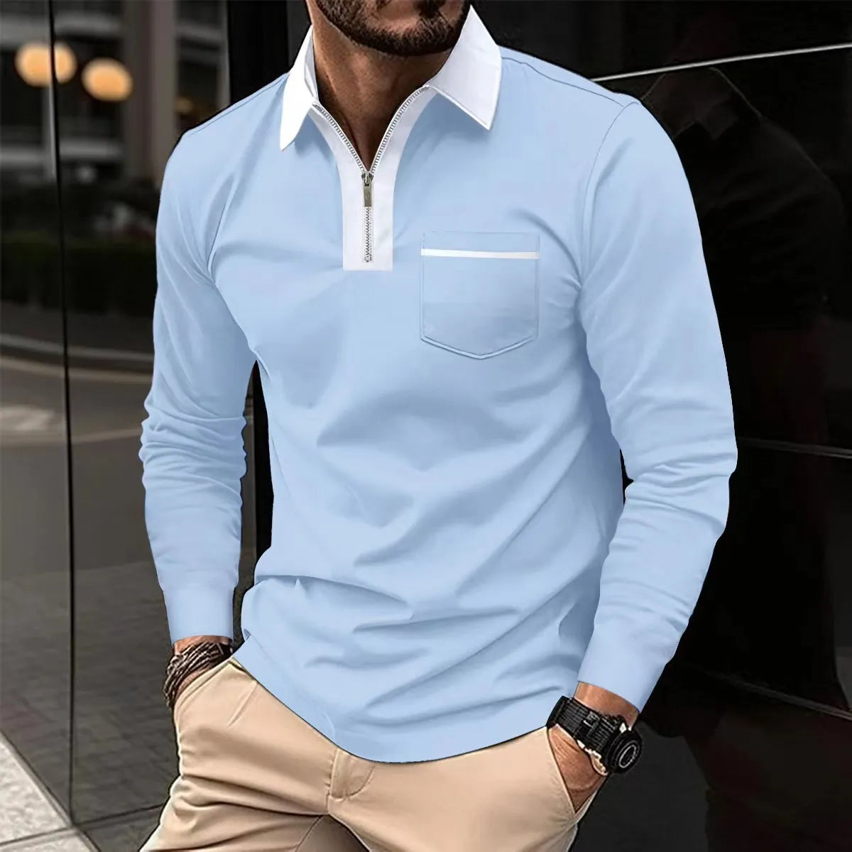 Archis | Long-sleeve Shirt with Contrast Collar