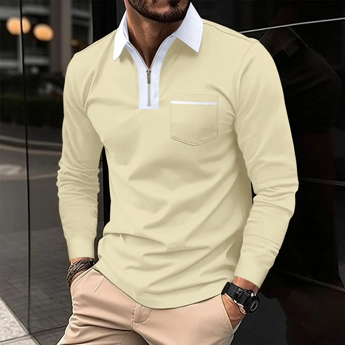 Archis | Long-sleeve Shirt with Contrast Collar