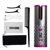Cordless Tourmaline Ceramic Barrel Auto Hair Curler-1