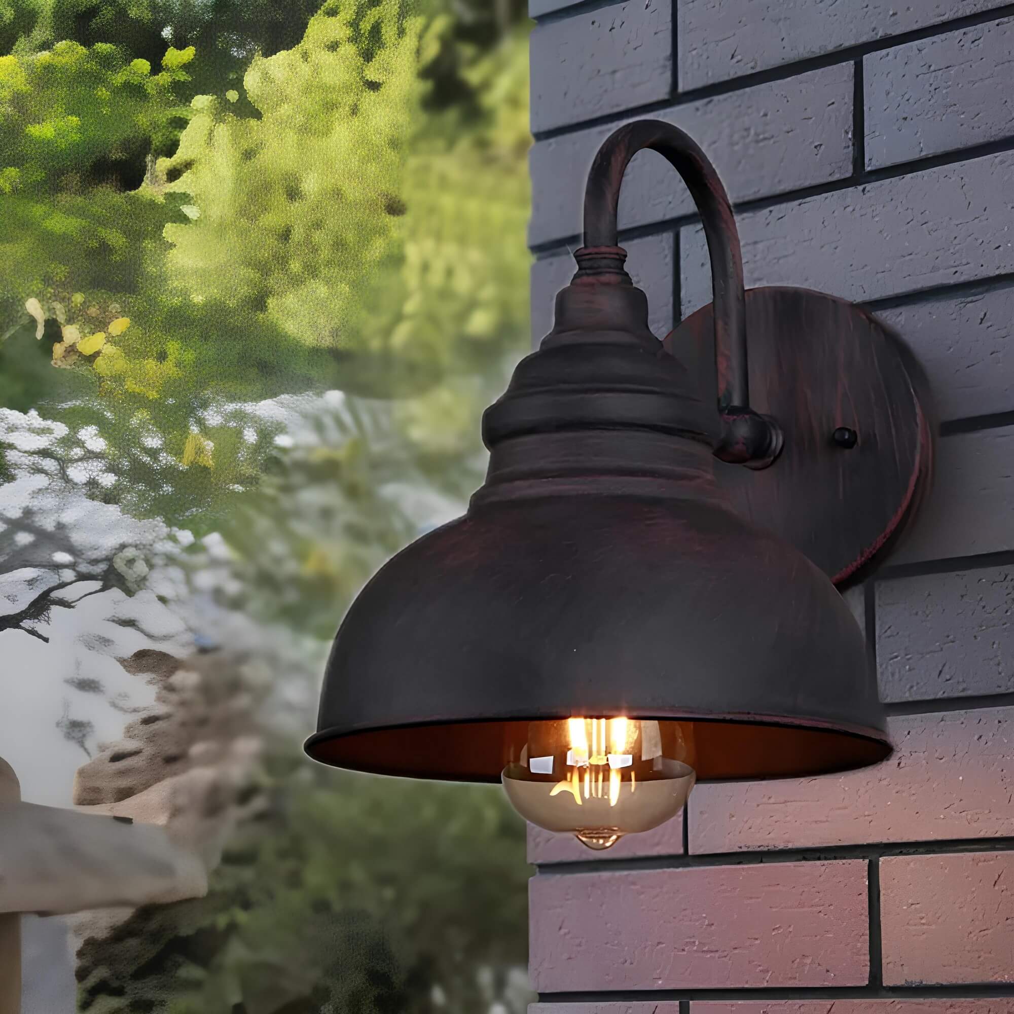 Vintage-Style Outdoor Wall Lantern - Rust-Resistant Exterior Wall Light for Patios and Gardens-2