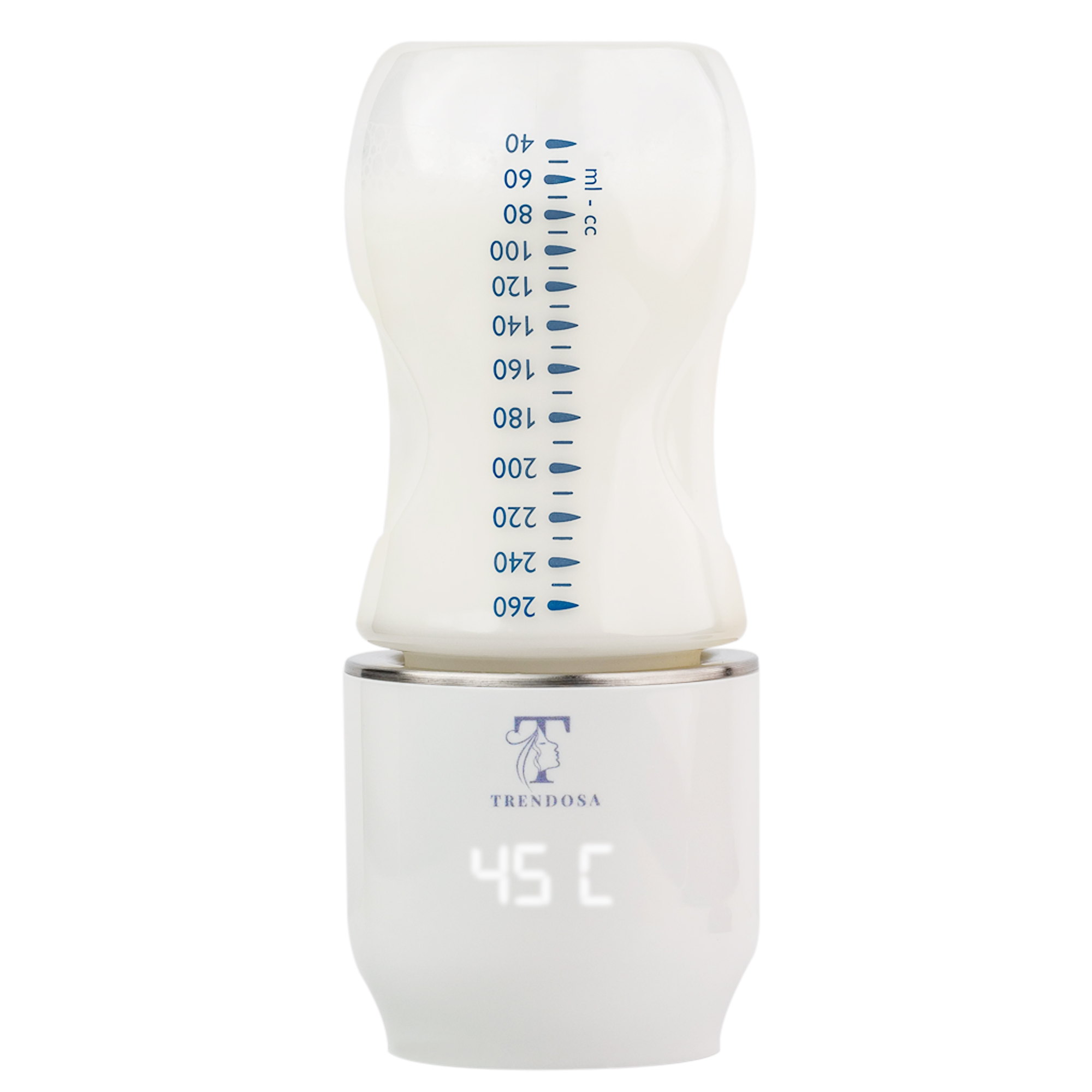 Smart baby bottle with temperature designation and ergonomic design